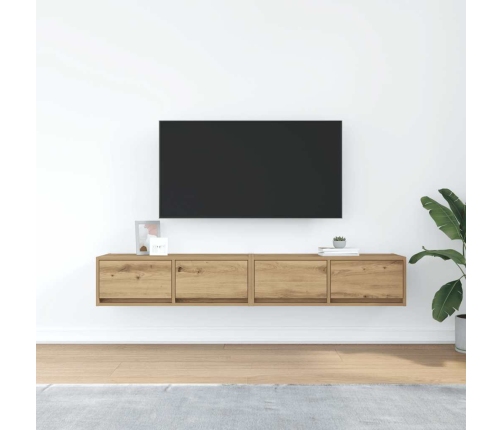 Muebles para TV 2 uds madera roble artisan 80x31x25,5 cm