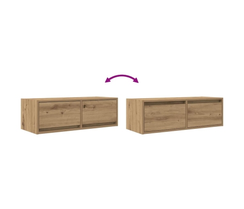 Muebles para TV 2 uds madera roble artisan 80x31x25,5 cm