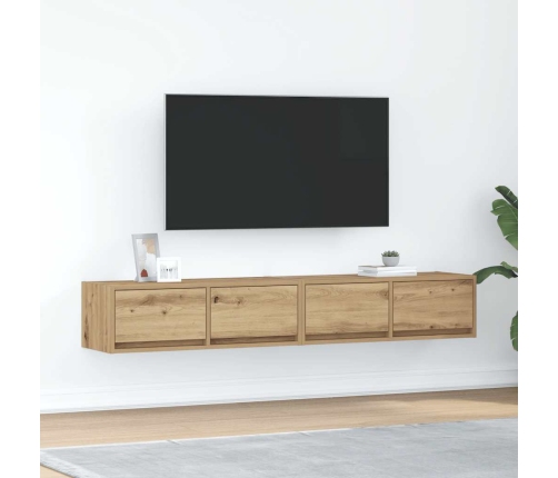 Muebles para TV 2 uds madera roble artisan 80x31x25,5 cm