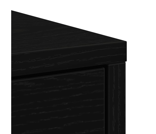 Aparador con cajón roble negro 80x34x76 cm madera de ingeniería