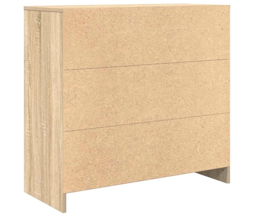 Aparador con cajón roble Sonoma 80x34x76 cm madera ingeniería