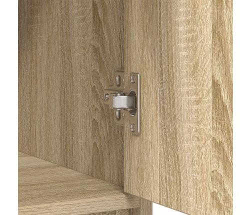 Aparador con cajón roble Sonoma 80x34x76 cm madera ingeniería