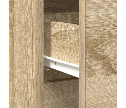 Aparador con cajón roble Sonoma 80x34x76 cm madera ingeniería