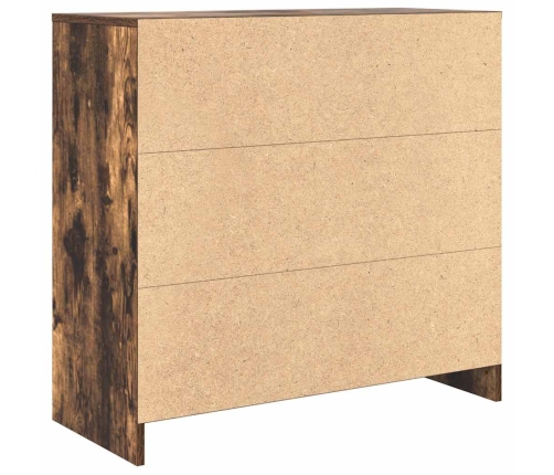 Aparador con cajón roble ahumado 80x34x76 cm madera ingeniería