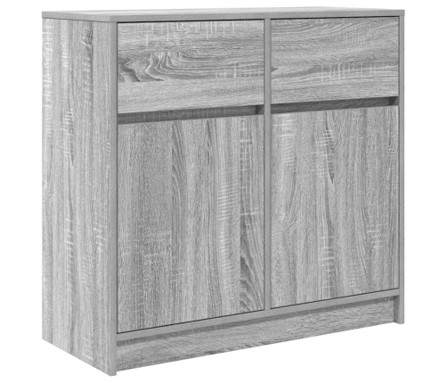 Aparador con cajón gris Sonoma 80x34x76 cm madera de ingeniería