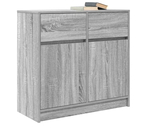 Aparador con cajón gris Sonoma 80x34x76 cm madera de ingeniería