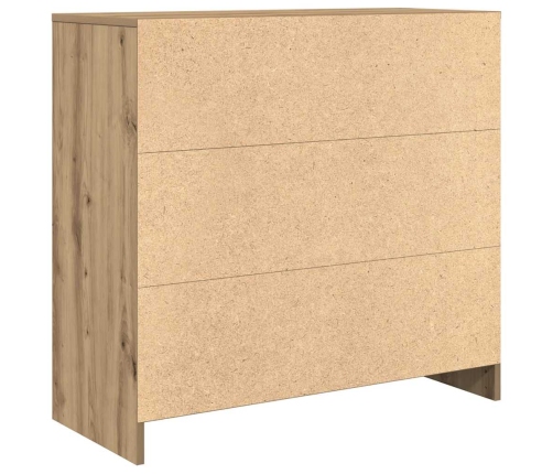 Aparador con cajón roble artesanal 80x34x76cm madera ingeniería