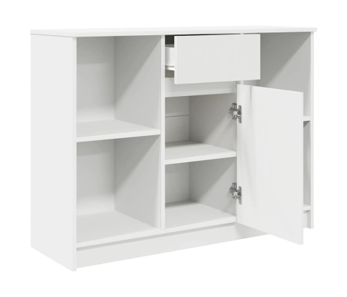 Aparador con cajón blanco 101x35x76 cm madera de ingeniería