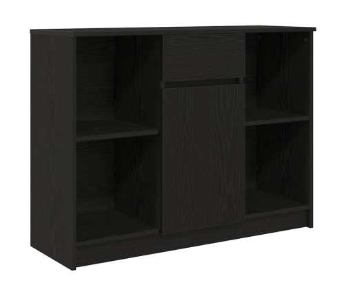 Aparador con cajón roble negro 101x35x76 cm madera ingeniería