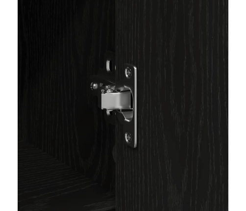 Aparador con cajón roble negro 101x35x76 cm madera ingeniería