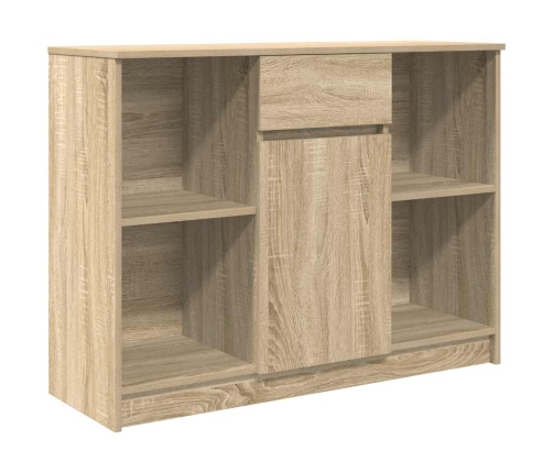 Aparador con cajón roble Sonoma 101x35x76 cm madera ingeniería