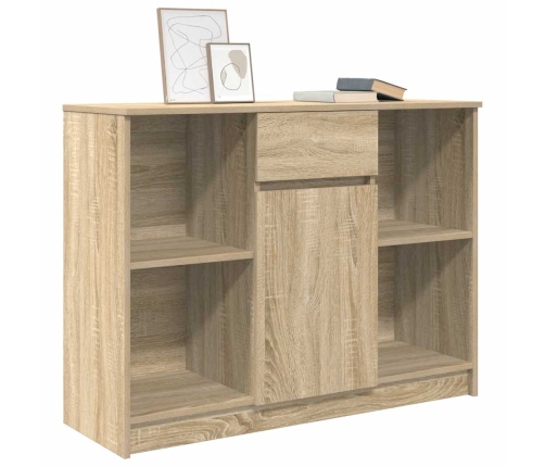 Aparador con cajón roble Sonoma 101x35x76 cm madera ingeniería