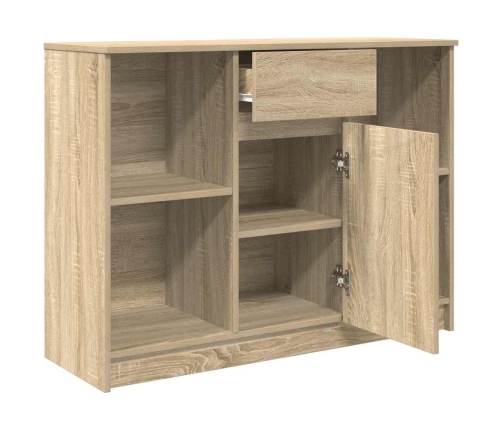 Aparador con cajón roble Sonoma 101x35x76 cm madera ingeniería