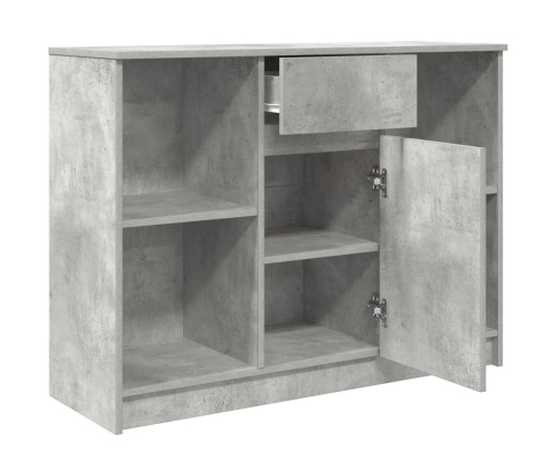 Aparador con cajón gris hormigón 101x35x76 cm madera ingeniería