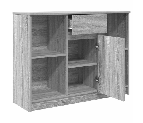 Aparador con cajón  Sonoma gris 101x35x76 cm madera ingeniería