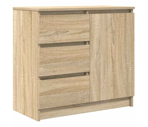 Aparador con cajón roble Sonoma 71x35x65 cm madera ingeniería