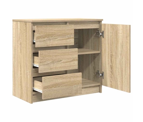 Aparador con cajón roble Sonoma 71x35x65 cm madera ingeniería