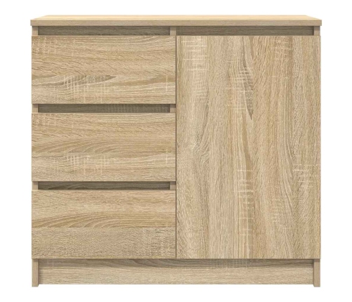 Aparador con cajón roble Sonoma 71x35x65 cm madera ingeniería