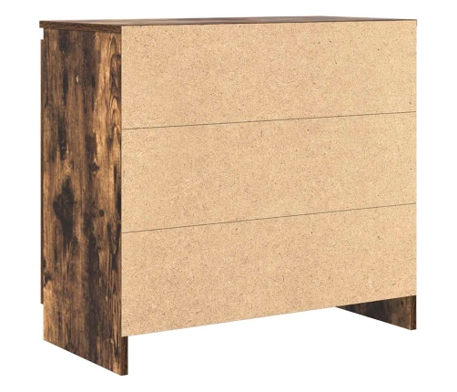 Aparador con cajón roble ahumado 71x35x65 cm madera ingeniería