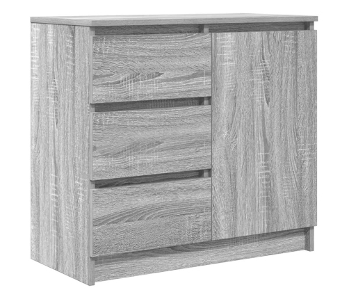 Aparador con cajón gris Sonoma 71x35x65 cm madera de ingeniería