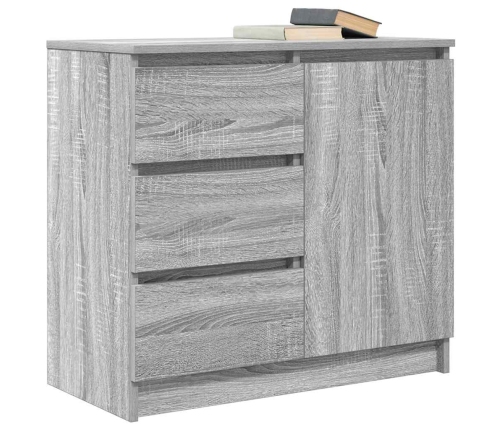 Aparador con cajón gris Sonoma 71x35x65 cm madera de ingeniería