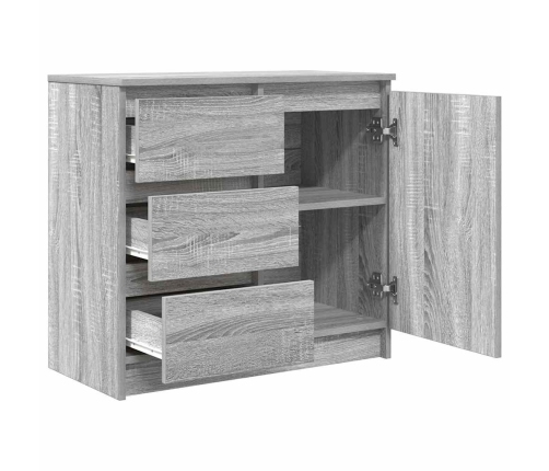 Aparador con cajón gris Sonoma 71x35x65 cm madera de ingeniería