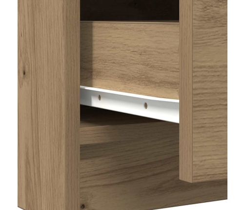 Aparador con cajón roble artesanal 71x35x65cm madera ingeniería