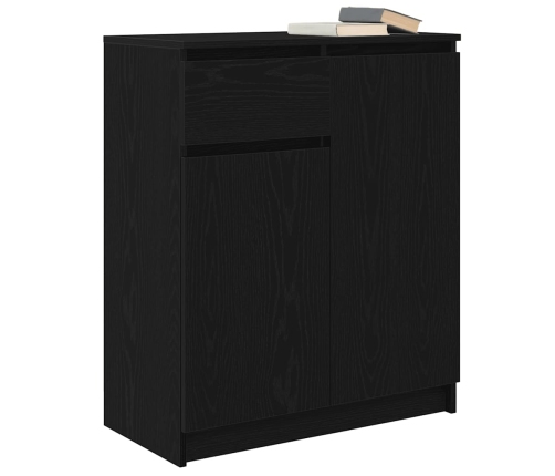 Aparador con cajón roble negro 71x35x84 cm madera de ingeniería