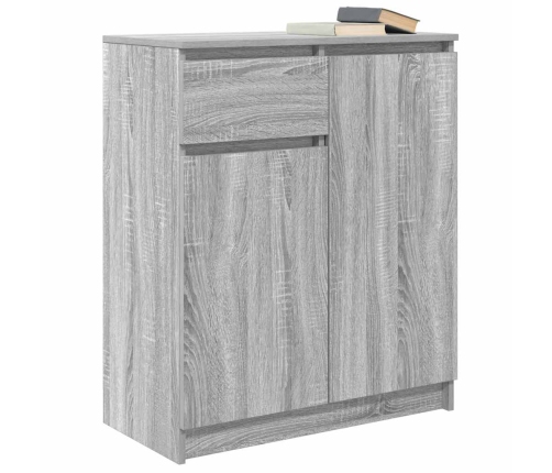 Aparador con cajón  Sonoma gris 71x35x84 cm madera de ingeniería