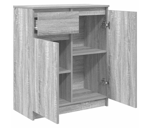 Aparador con cajón  Sonoma gris 71x35x84 cm madera de ingeniería