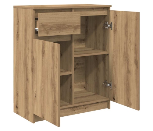 Aparador con cajón roble artesanal 71x35x84cm madera ingeniería