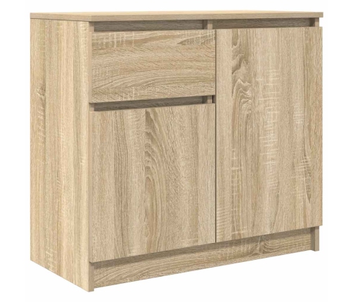 Aparador con cajón roble Sonoma 71x35x65 cm madera ingeniería