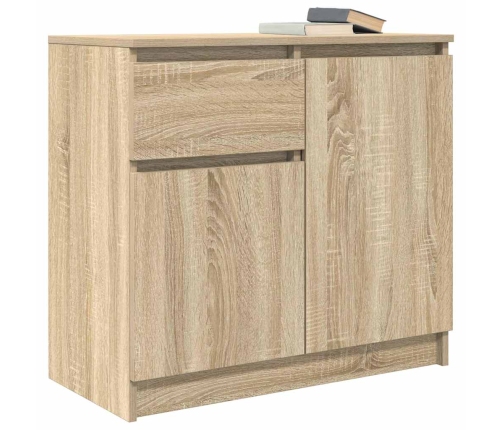 Aparador con cajón roble Sonoma 71x35x65 cm madera ingeniería