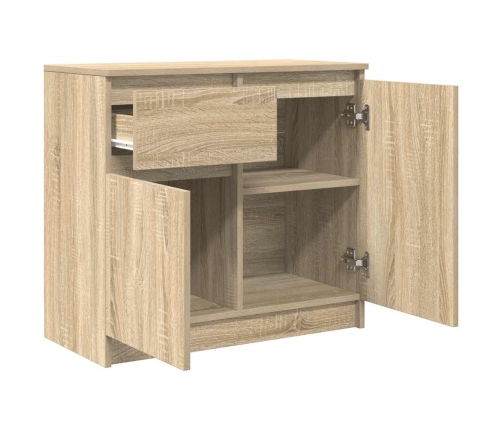 Aparador con cajón roble Sonoma 71x35x65 cm madera ingeniería