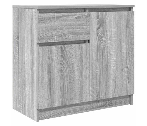 Aparador con cajón gris Sonoma 71x35x65 cm madera de ingeniería