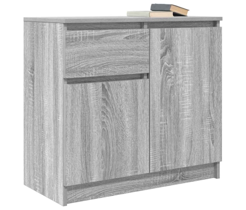 Aparador con cajón gris Sonoma 71x35x65 cm madera de ingeniería