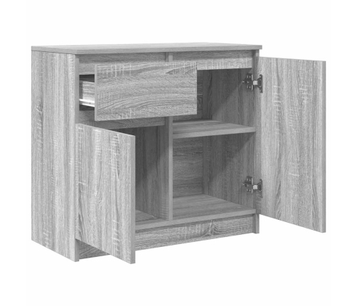 Aparador con cajón gris Sonoma 71x35x65 cm madera de ingeniería