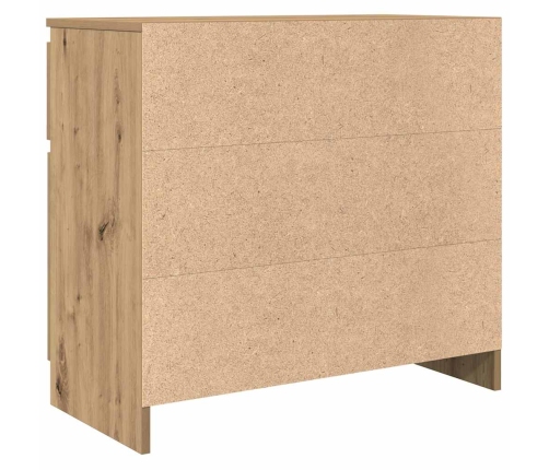 Aparador con cajón roble artesanal 71x35x65cm madera ingeniería