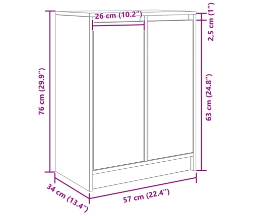 Aparador blanco 57x34x76 cm madera de ingeniería