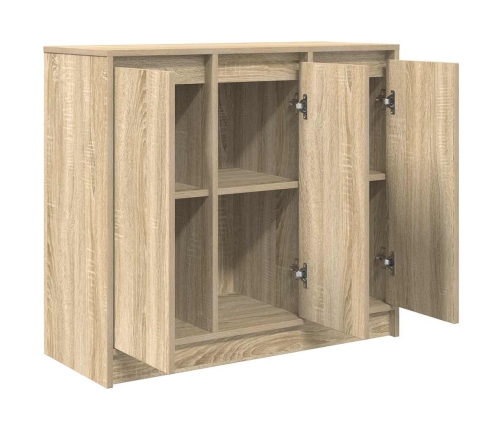 Aparador roble Sonoma 85x34x76 cm madera de ingeniería