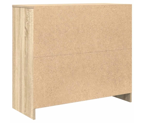 Aparador roble Sonoma 85x34x76 cm madera de ingeniería