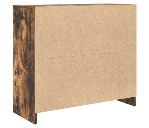 Aparador roble ahumado 85x34x76 cm madera de ingeniería