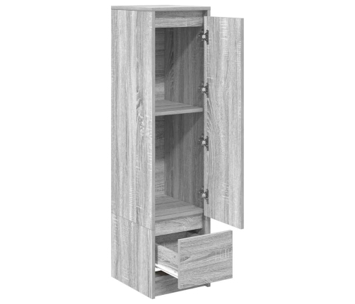 Aparador alto Sonoma gris 29,5x34x119,5 cm madera de ingeniería