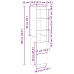 Aparador alto roble ahumado 37,5x35x180 cm madera de ingeniería