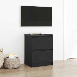 Mueble de TV de madera de ingeniería negro 40x35x54 cm