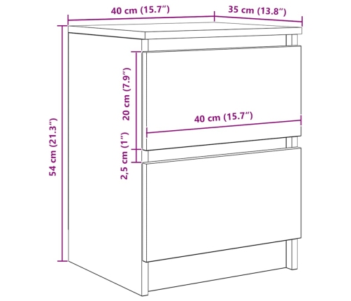 Mueble de TV de roble ahumado 40x35x54 cm Madera de ingeniería