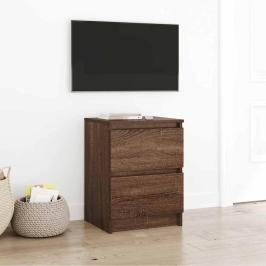 Mueble de TV de madera de roble marrón 40x35x54 cm