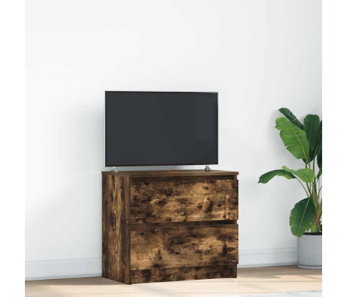 Mueble de TV madera de ingeniería roble ahumado 60x35x54 cm