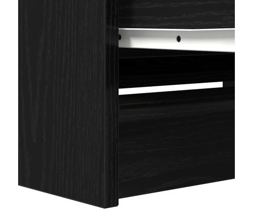 Mueble de TV de madera de ingeniería negro 80x35x54 cm