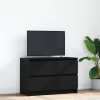 Mueble de TV de madera de ingeniería negro 80x35x54 cm